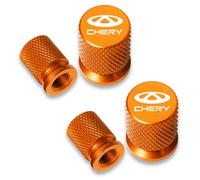 GVFKMNX 4 Pcs Tyre Valve Caps Set,for Chery Tiggo 8 7 6 4 3 5x Pro Arrizo Omoda 5 FX Fulwin Face QQ Leak Proof Dust Seal Corrosion Resistant Leak-Proof Screw-On Easy Grip Car Accessories,Orange