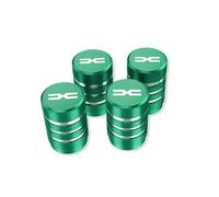 GVFKMNX 4 Pcs Tyre Valve Caps Set,for Dacia Duster Spring Logan Sandero Jogger Lodgy Bigster Leak Proof Dust Seal Corrosion Resistant Leak-Proof Screw-On Easy Grip Car Accessories,Green