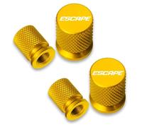 GVFKMNX 4 Pcs Tyre Valve Caps Set,for Ford Escape Leak Proof Dust Seal Corrosion Resistant Leak-Proof Screw-On Easy Grip Car Accessories,Gold