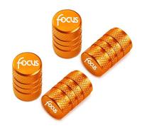 GVFKMNX 4 Pcs Tyre Valve Caps Set,for Ford Focus Leak Proof Dust Seal Corrosion Resistant Leak-Proof Screw-On Easy Grip Car Accessories,Orange