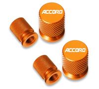 GVFKMNX 4 Pcs Tyre Valve Caps Set,for Honda ACCORD Leak Proof Dust Seal Corrosion Resistant Leak-Proof Screw-On Easy Grip Car Accessories,Orange