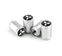 GVFKMNX 4 Pcs Tyre Valve Caps Set,for Mitsubishi RALLIART Lancer Cordia Pajero Outlander Eclipse L200 Leak Proof Dust Seal Corrosion Resistant Leak-Proof Screw-On Easy Grip Car Accessories,White