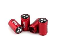 GVFKMNX 4 Pcs Tyre Valve Caps Set,for Mitsubishi RALLIART Lancer Cordia Pajero Outlander Eclipse L200 Leak Proof Dust Seal Corrosion Resistant Leak-Proof Screw-On Easy Grip Car Accessories,Red