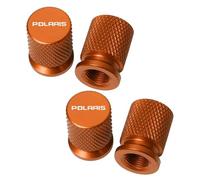 GVFKMNX 4 Pcs Tyre Valve Caps Set,for POLARIS Leak Proof Dust Seal Corrosion Resistant Leak-Proof Screw-On Easy Grip Car Accessories,Orange