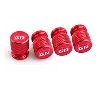 GVFKMNX 4 Pcs Tyre Valve Caps Set,for Toyota GR GAZOO RACING Leak Proof Dust Seal Corrosion Resistant Leak-Proof Screw-On Easy Grip Car Accessories,Red