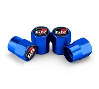GVFKMNX 4 Pcs Tyre Valve Caps Set,for Toyota GR Sport Gazoo Racing Yaris 86 Corolla Hilux C-HR RAV4 Leak Proof Dust Seal Corrosion Resistant Leak-Proof Screw-On Easy Grip Car Accessories,Blue