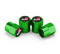 GVFKMNX 4 Pcs Tyre Valve Caps Set,for Toyota GR Sport Gazoo Racing Yaris 86 Corolla Hilux C-HR RAV4 Leak Proof Dust Seal Corrosion Resistant Leak-Proof Screw-On Easy Grip Car Accessories,Green