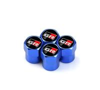 GVFKMNX 4 Pcs Tyre Valve Caps Set,for Toyota sport GR Sport RAV4 Avensis Prado Prius Leak Proof Dust Seal Corrosion Resistant Leak-Proof Screw-On Easy Grip Car Accessories,Blue
