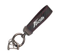 GVFKMNX carbon fiber Car Key Rings,For Ford Fiesta Vehicles Auto Keyring Lanyard Key Fob Holder personalised Rotatable Swivel Anti-Lost,Red