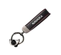 GVFKMNX Leather Car Key Rings,For Nissan Navara D22 D40 D23 NP300 Vehicles Auto Keyring Lanyard Key Fob Holder personalised Rotatable Swivel Anti-Lost Ring,Red