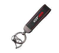 GVFKMNX Leather Car Key Rings,For Peugeot GT line Vehicles Auto Keyring Lanyard Key Fob Holder personalised Rotatable Swivel Anti-Lost Ring,Red