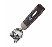 GVFKMNX Leather Car Key Rings,For SAAB 9-3 9-5 93 95 900 9000 Sweden Vehicles Auto Keyring Lanyard Key Fob Holder personalised Rotatable Swivel Anti-Lost Ring,Red