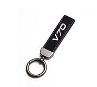 GVFKMNX Leather Car Key Rings,For Volvo V70 Vehicles Auto Keyring Lanyard Key Fob Holder personalised Rotatable Swivel Anti-Lost Ring,Black