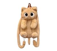 Gvgerwq Plush Backpack with Playful Feline Character Exterior, C | Plush Character Exterior, Wearable Two-Strap Backpack Format, Top Loop for Hand Carrying Between Everyday Uses