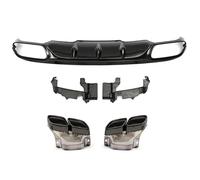 GVGFKPKZAY For B&enz E Class W213 2016-2022 E63 Style Rear Bumper Diffuser Spoiler With Exhaust Tips Car Rear Bumper Spoiler Diffuser(E63 black tips)