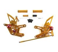 GVGFKPKZAY For KAWASAKI NINJA ZX-10R ZX10R 2011-2015 Motorcycle Rearset Adjustable Foot Pegs Motorcycle Foot Rest Pedal(Gold wit H M8 Bolt)