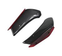 GVGFKPKZAY For KAWASAKI ZX-6R Motorcycle Fairing Parts Aerodynamic Wing Kit Motorcycle Front Spoiler Aerodynamic Wing(Carbon Pattern Red)