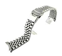 GVGMTAEAVZ 20mm 22mm Solid Stainless Steel Strap Curved End Folding Buckle Men Metal Replacement Band Bracelet Watch Accessories for Seiko Watch Clasp(B,22mm)