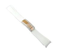 GVGMTAEAVZ 20mm Rubber Strap Main Accessory Stainless Steel Buckle Watch Accessory Tool Suitable case Strap Watch Clasp(NO.6 White)