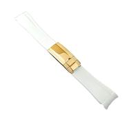 GVGMTAEAVZ 20mm Rubber Strap Main Accessory Stainless Steel Buckle Watch Accessory Tool Suitable case Strap Watch Clasp(NO.2 White)