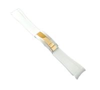 GVGMTAEAVZ 20mm Rubber Strap Main Accessory Stainless Steel Buckle Watch Accessory Tool Suitable case Strap Watch Clasp(NO.5 White)