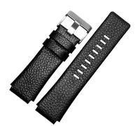 GVGMTAEAVZ 30X22mm Convex Mouth Genuine Leather Watchband Fit for Diesel DZ1089 DZ1123 DZ1132 Replacement Watch Strap Belt Black Brown White Watch Clasp(Black-Gold,30X20mm)