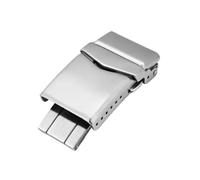 GVGMTAEAVZ 316L Solid Stainless Steel Watchband Folding Buckle 16mm 18mm 20mm 22mm Double Push Butterfly Safety Clasp Watch Accessories Watch Clasp(18mm Silver)