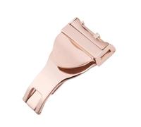 GVGMTAEAVZ 316L Stainless Steel 18mm Deployant Clasp Watch Buckle Fit for Tudor Strap Leather Rubber Band Replacement Silver Fold Buckle Watch Clasp(Rose)