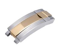 GVGMTAEAVZ 9x9mm Stainless Steel Development Slider Buckle Screw Glide Lock Fit for Rolex Strap Submariner Oysterflex Daytona GMT Watch Band Watch Clasp(Middle Gold)