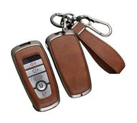 GVGMTAEAVZ Alloy+Tpu Car Key Case Full Cover Fit For Ford Fusion Mustang Explorer F150 F250 F350 EcoSport Edge S-MAX Ranger Lincoln Mondeo Key case(Brown 1 PC)