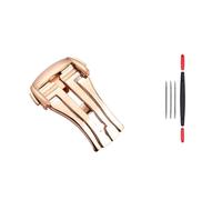 GVGMTAEAVZ Folding Buckle Fit for Omega Leather Rubber Watch Band Buckle 16mm 18mm 20mm Stainless Steel Metal Clasp Accessories Watch Clasp(18mm-Rose Gold)