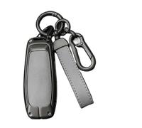 GVGMTAEAVZ Leather Car Key Cover Case Fit For Ford Fusion Mondeo Mustang F-150 Explorer Edge 2015 2016 2017 2018 Car Styling Keychain Key case(Gun gray)