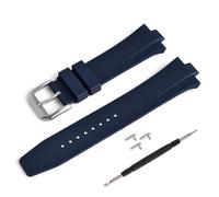 GVGMTAEAVZ Luxury 9mm Rubber Made Style Quick Release, Convex End Dive Band Watch Clasp(FKM-Blue)