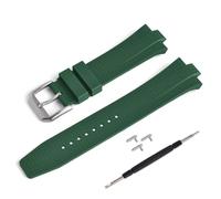 GVGMTAEAVZ Luxury 9mm Rubber Made Style Quick Release, Convex End Dive Band Watch Clasp(FKM-Green)