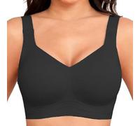 GVGNQEOP Wireless Jelly Bra for Women UK Seamless Push Up Bra Non Wired Full Coverage Bras Ladies Supportive No Underwire T Shirt Bras Soft Comfort Breathable Lift Bralettes for All-Day Wear Black