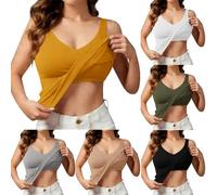 GVGNQEOP Womens Tank Top With Built In Bra UK, Soft Stretch Yoga Gym Vests Lightweight Sleeveless Camisole Top Ladies Round Neck Cami Tops Basic Camisoles Summer Casual Loose Fit Sleeping Undershirt