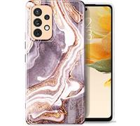 GVIEWIN Compatible with Samsung Galaxy A53 Case 2022 5G 6.5", Marble Slim Shockproof Soft TPU Rubber Stylish Protective Bumper Case Cover for Galaxy A53, Burgundy/Gold