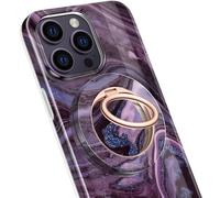 GVIEWIN Magnetic Marble Phone Ring Holder with Adjustable Stand Finger Grip | Compatible with MagSafe,for iPhone 17 Pro Max/16/15/14/13/12 Series&Galaxy S26/S25/S24 Ultra and Other Phones,Quicksand