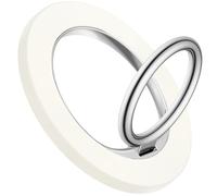 GVIEWIN Magnetic Phone Ring Holder, Compatible with MagSafe Phone Stand Finger Grip Adjustable Kickstand for iPhone 15 Pro Max/Plus/14/13/12 Series/Other Smartphones, Mag-Safe Accessories, White