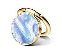 GVIEWIN Marble Cell Phone Ring Holder, Metal Kickstand Grip Compatible with iPhone 17 Pro Max/16/15/14/13/12 Series & Galaxy S25/S24 Ultra and Other Smartphones(Aurora/Azure Blue)