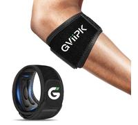 Gviipk Tennis Elbow Brace Strap for Tendonitis Elbow Relief for Men & Women, Golfers Elbow Brace, Arm Forearm Brace Bands, Golf Elbow Pads Support - Black 1 Pack