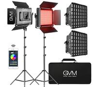 GVM 1000D RGB Led Video Light with 2 Softboxes, Photography Lighting Kit with Bluetooth Control, Full Color Video Lighting Kit with 8 Applicable Scenes, 2 Packs Led Light Panel for Video Shooting