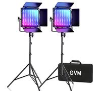 GVM RGB Led Video Light, 2PCS Video Lighting Kit with APP Control, 40W Photography Lighting Led Panel Light with 8 Kinds of The Scene Lights for Studio YouTube, 3200K-5600K, CRI 97+