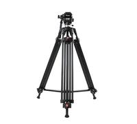 GVM Video Tripod with Fluid Drag Head, 1.6m/63inch Adjustable Aluminum Tripod Stand for Reflectors, Softboxes, Lights, Umbrellas, Max Load 55.12lb/25kg, Supports 360 degree rotation and pitch shooting