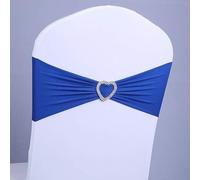 GVNFJKJK chair sashes. 50pcs Chair Sashes, Spandex Chair Sash Bow Wedding Chair Band For Chair Covers Decoration Party Dinner Banquet Chair Sash,50pcs(Blue)
