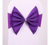 GVNFJKJK chair sashes. Chair Sashes,100pcs Wedding Spandex Chair Sash Bands Stretch Chair BIG Bow Ties For Banquet Decoration Event Party(Purple)