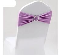 GVNFJKJK chair sashes. Chair Sashes,100pcs Wedding Spandex Chair Sash Bands Stretch Chair Bow Ties With Round Buckle For Banquet Decoration(Lavender)