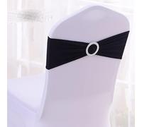 GVNFJKJK chair sashes. Chair Sashes,1pc Spandex Chair Sash Bands Bow Knot With Buckle For Wedding Party Banquet Hotel Office Meeting Decorations(Black)