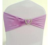GVNFJKJK chair sashes. Chair Sashes, 50pcs SWedding Chair Bow Sash Elastic Spandex Chair Band With Heart Buckle For Hotel Event Party Decoration,(Lilac)