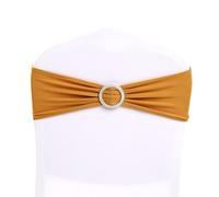 GVNFJKJK chair sashes. Chair Sashes,Chair Band Spandex Sash Tie Bow With Buckle For Chair Cover Event Party Event Hotel Decoration,50pcs(Brown)